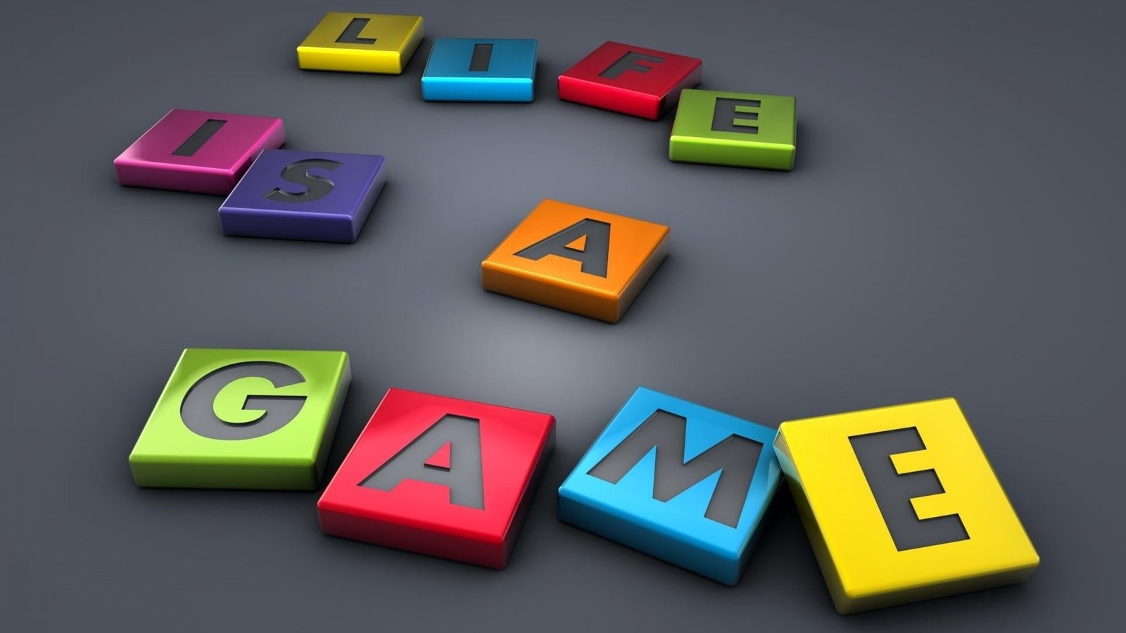 life is a game cubes minimalism digital art simple background 2k