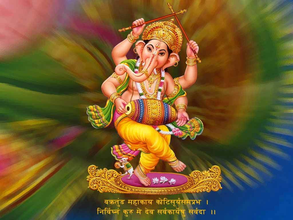 Lord Ganesha Dancing illustration God dance multi colored