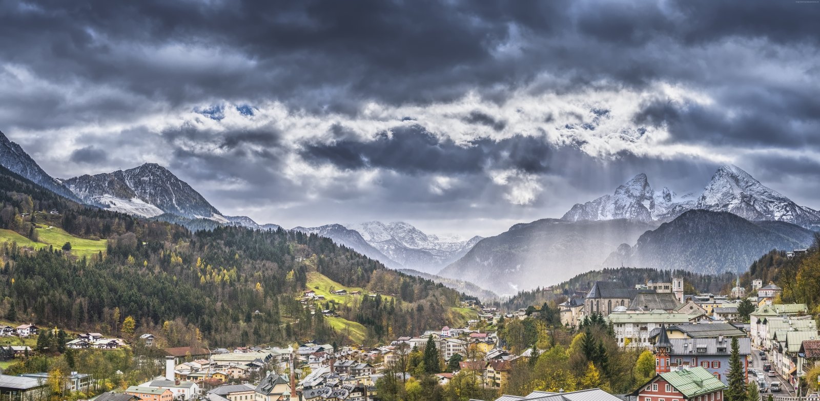 trees Alps sky Europe mountains clouds Switzerland 2k 4k 5k 8k