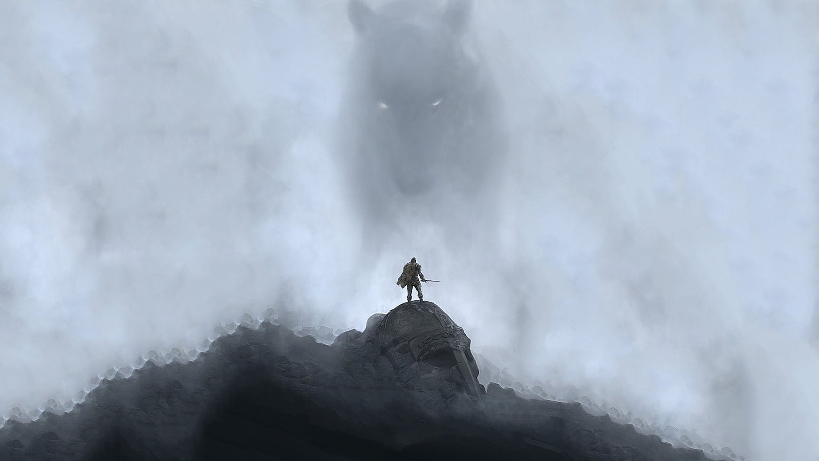 men's black sword man holding on rock formation 2k