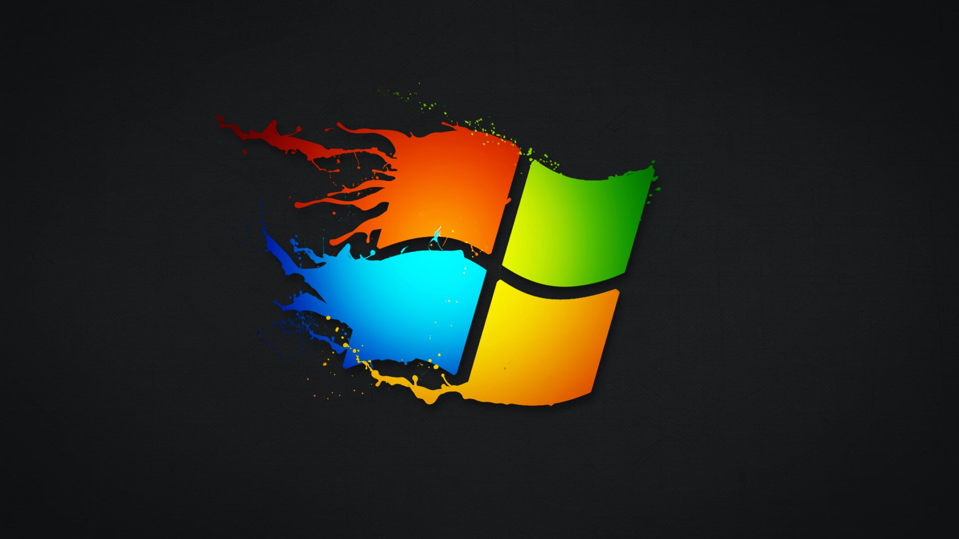 Microsoft logo Windows 7 paint splatter 2k