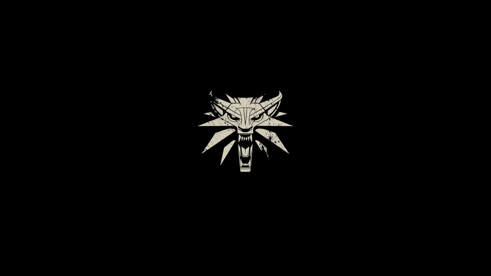 minimalism simple background black logo wolf 2k 4k