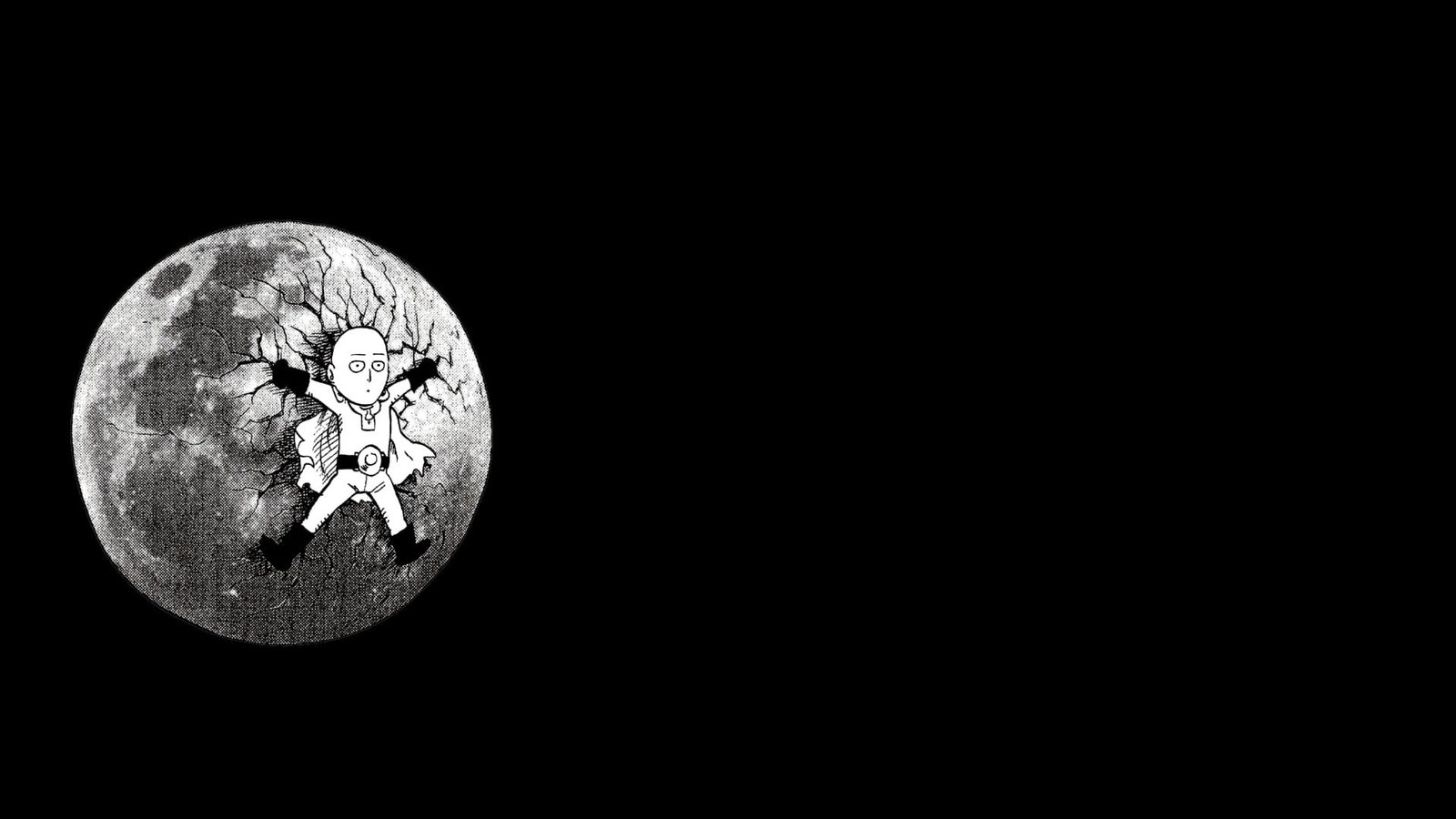 Saitama One Punch Man studio shot copy space 2k