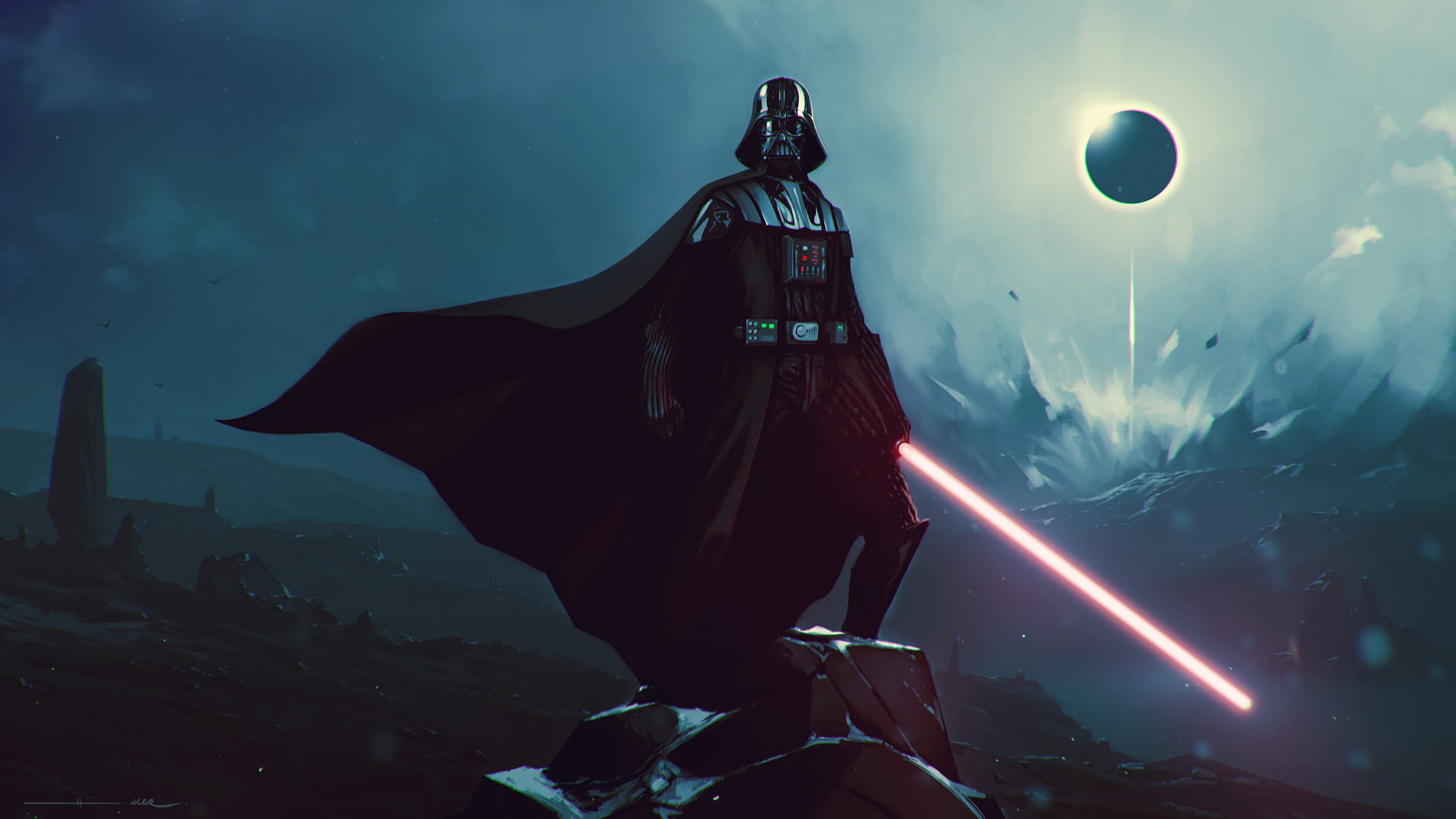Star Wars Darth Vader digital wallpaper Sith lightsaber Death 2k