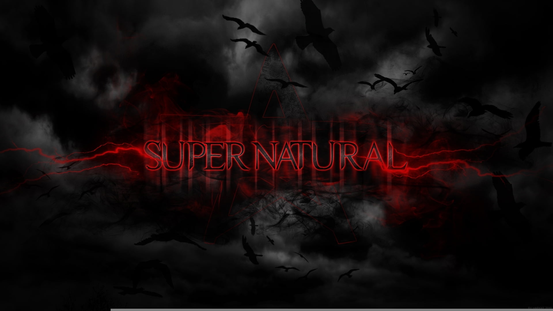 Super Natural digital wallpaper birds background black supernatural 2k