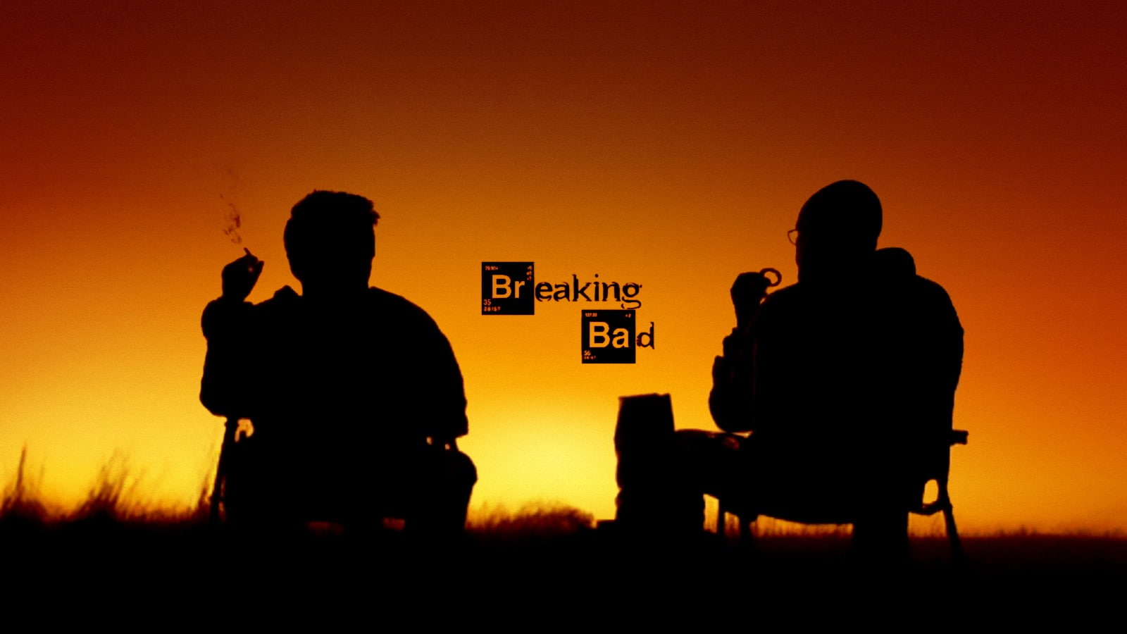 walter white jesse pinkman breaking bad silhouette sunset 2k