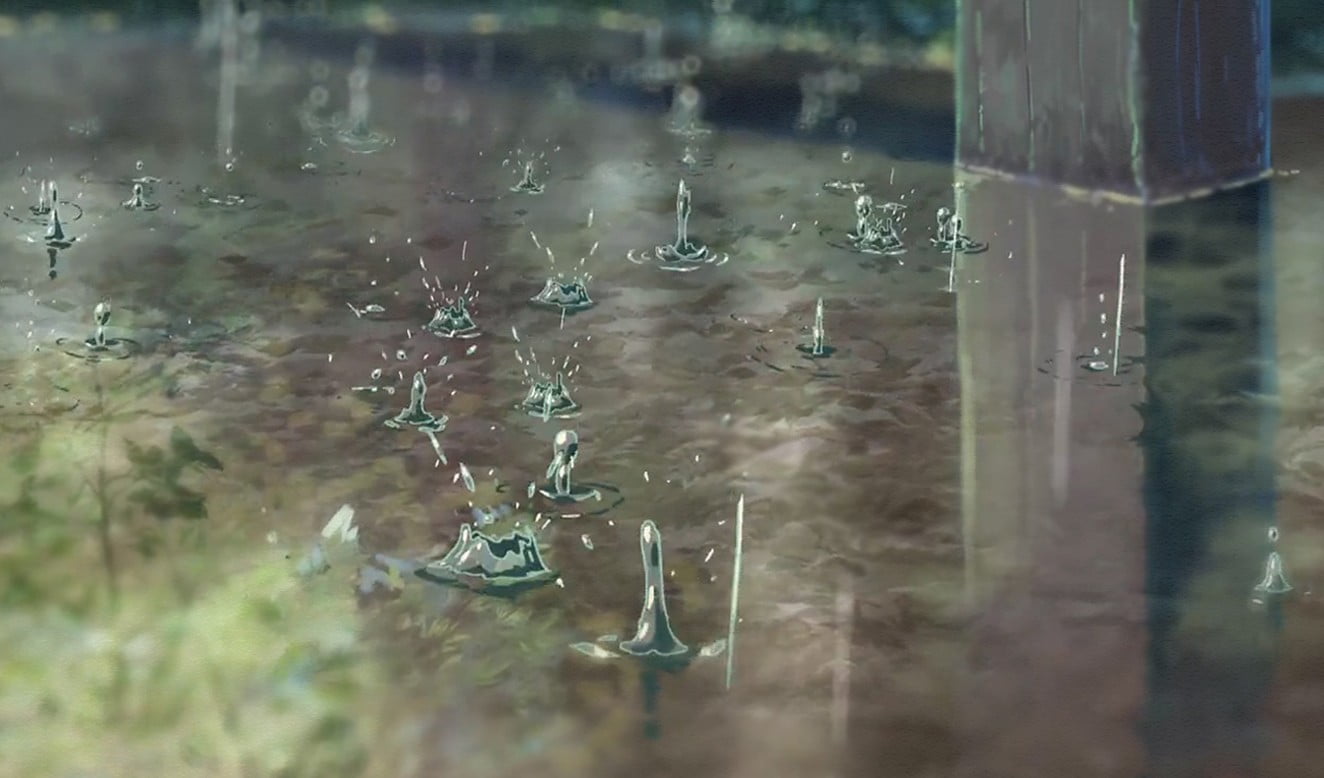 water droplets Makoto Shinkai The Garden of Words drops