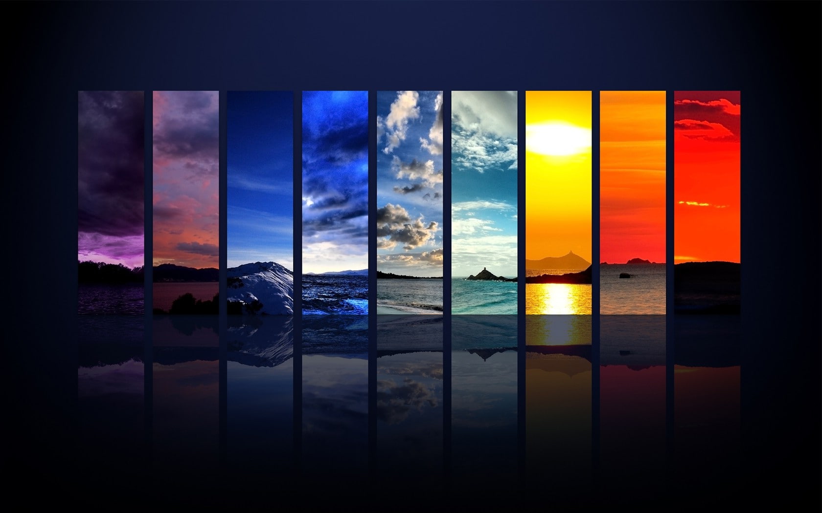 Adobe Photoshop digital art Four Seasons landscape rainbows 2k