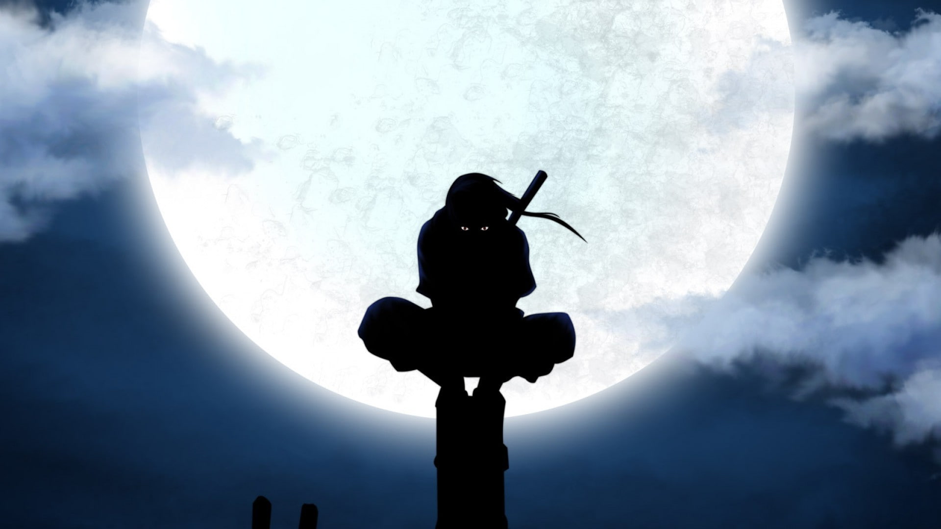 ANBU anime Moon Silhouette Uchiha Itachi Utility Pole 2k