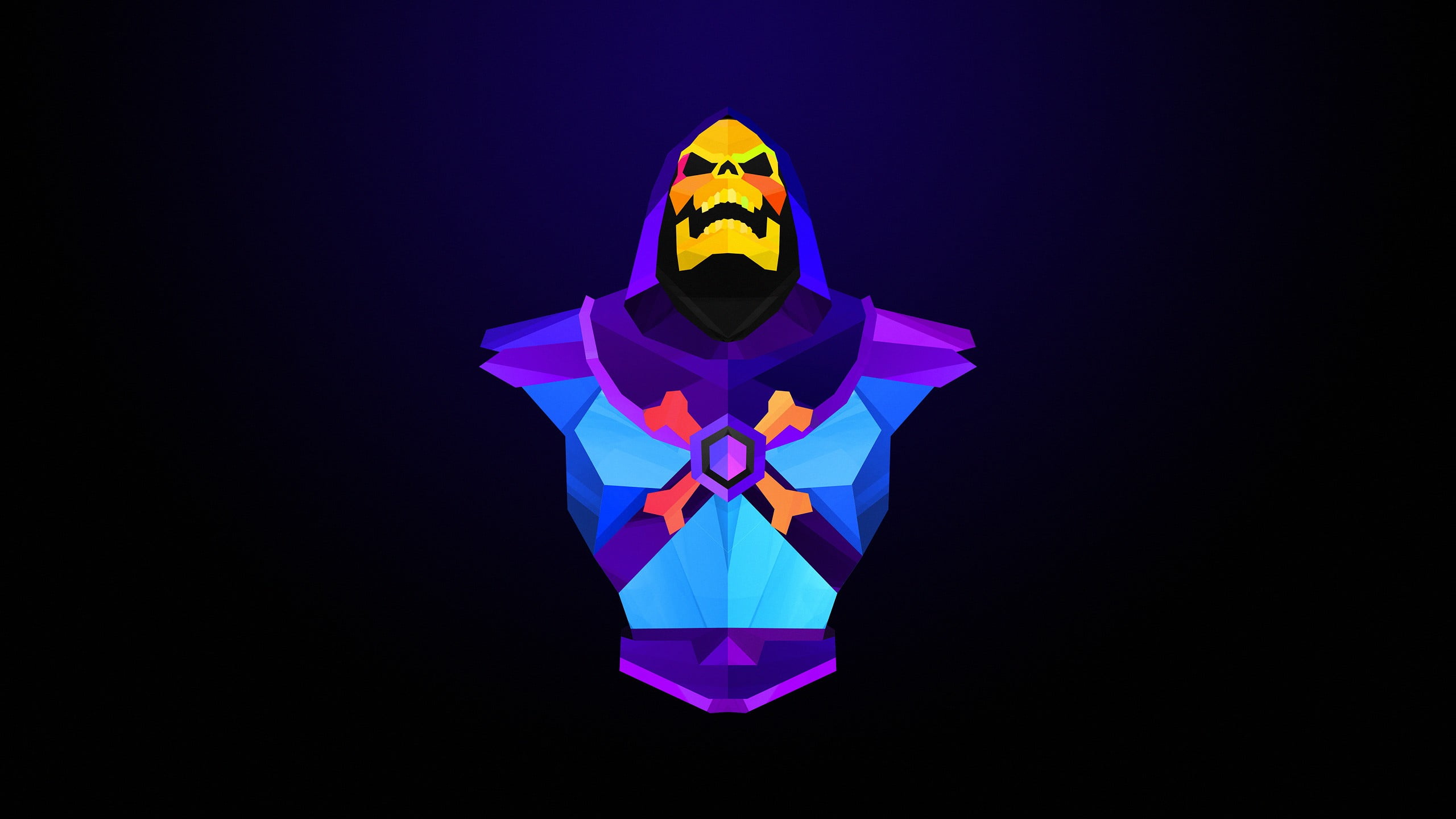 yellow masked character wallpaper abstract Skeletor Justin Maller 2k