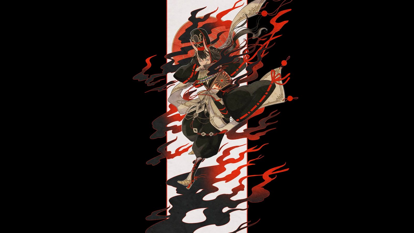 anime manga girls Japan simple background Oni Onigirl 2k