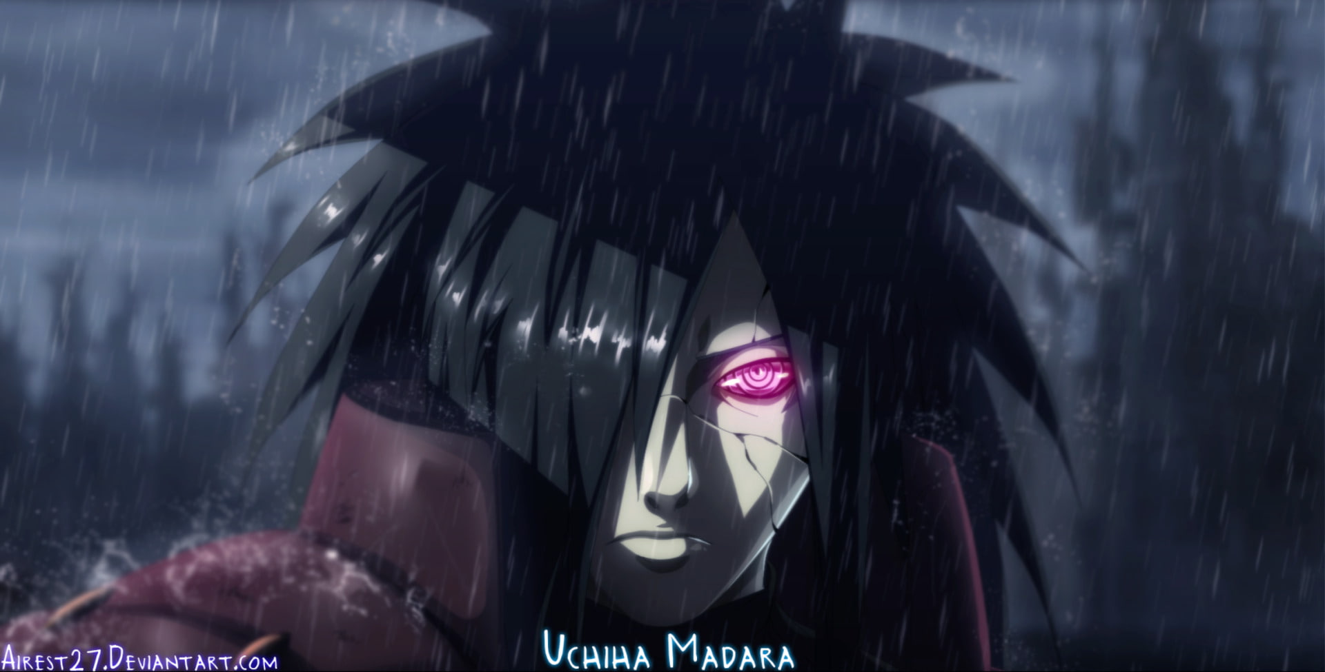 Anime Naruto Madara Uchiha Ninja Rain Rinnegan 2k