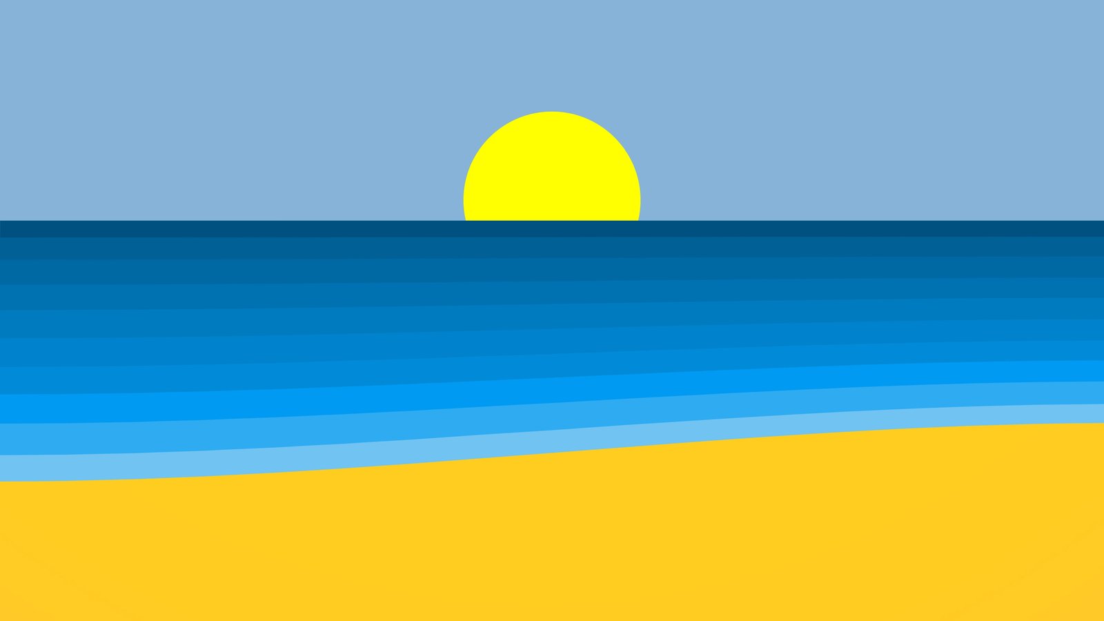 Artistic Minimalism Beach Minimalist Ocean Sun 2k 4k 5k