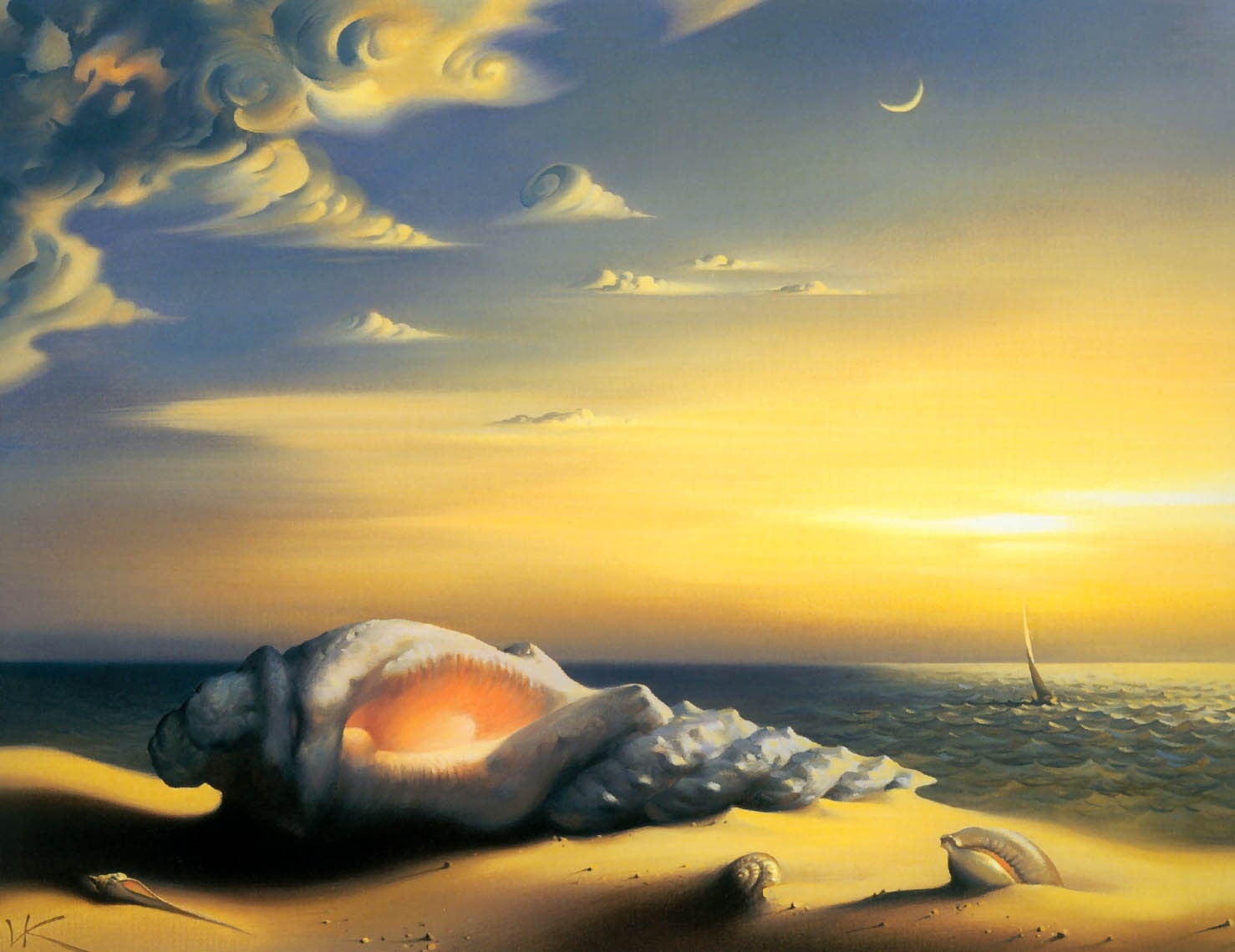 beach surrealism surreal shells artwork vladimir kush Nature Beaches HD Art