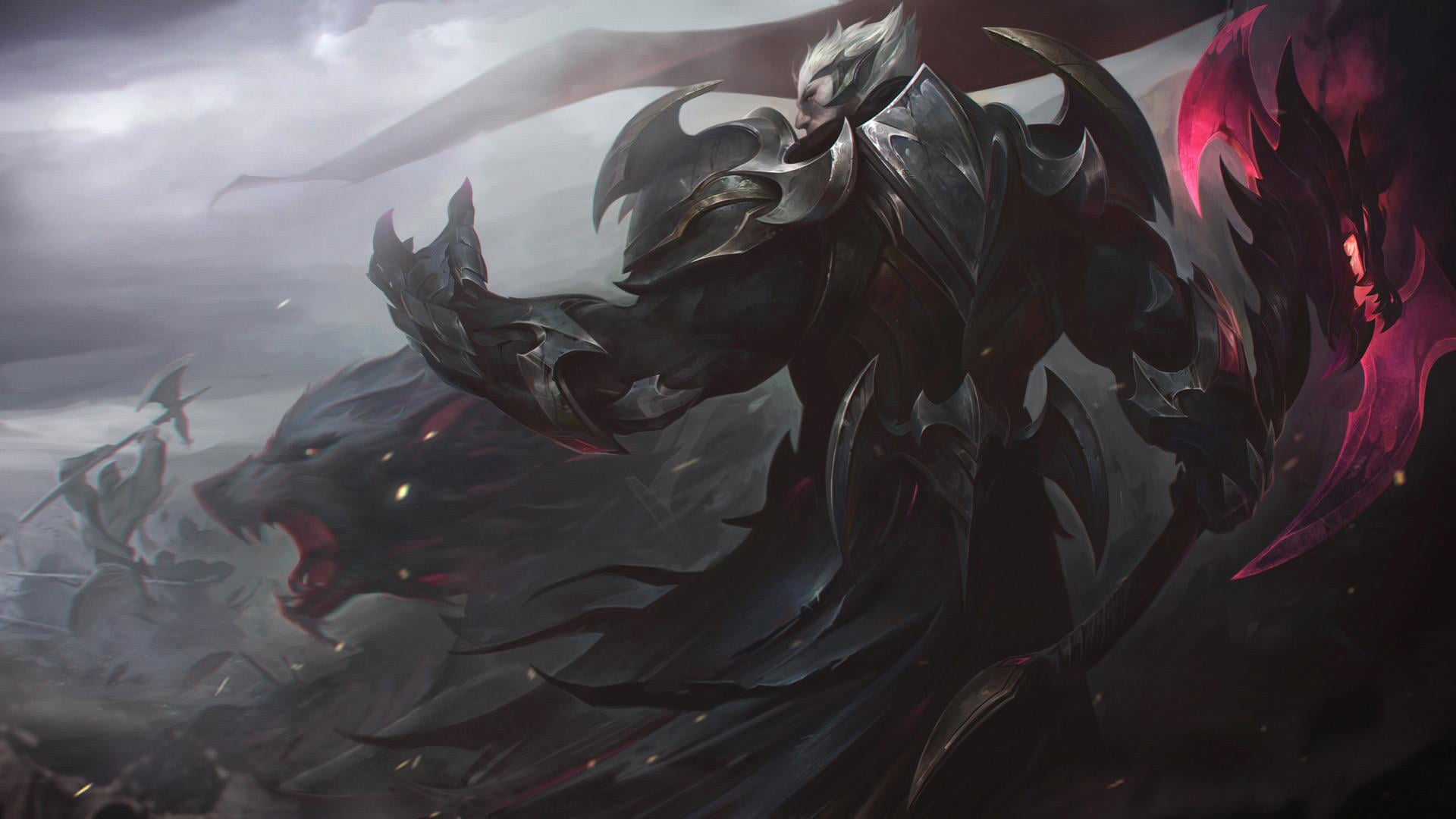 black and white floral textile Garen League of Legends Darius 2k
