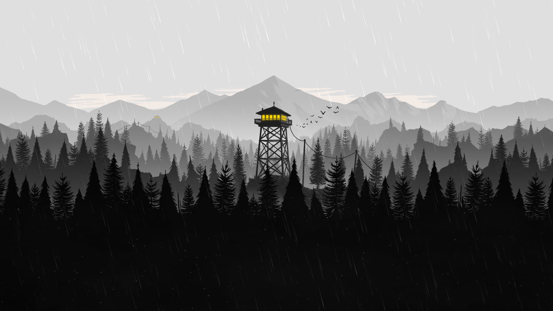 Firewatch video game art minimalism simple 2k