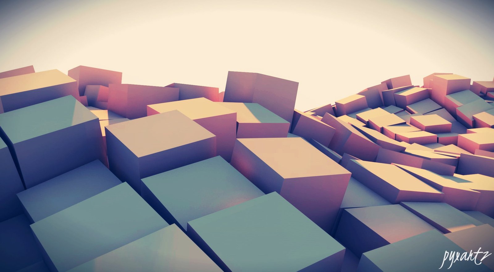 gray and brown cardboard box abstract digital art artwork 2k