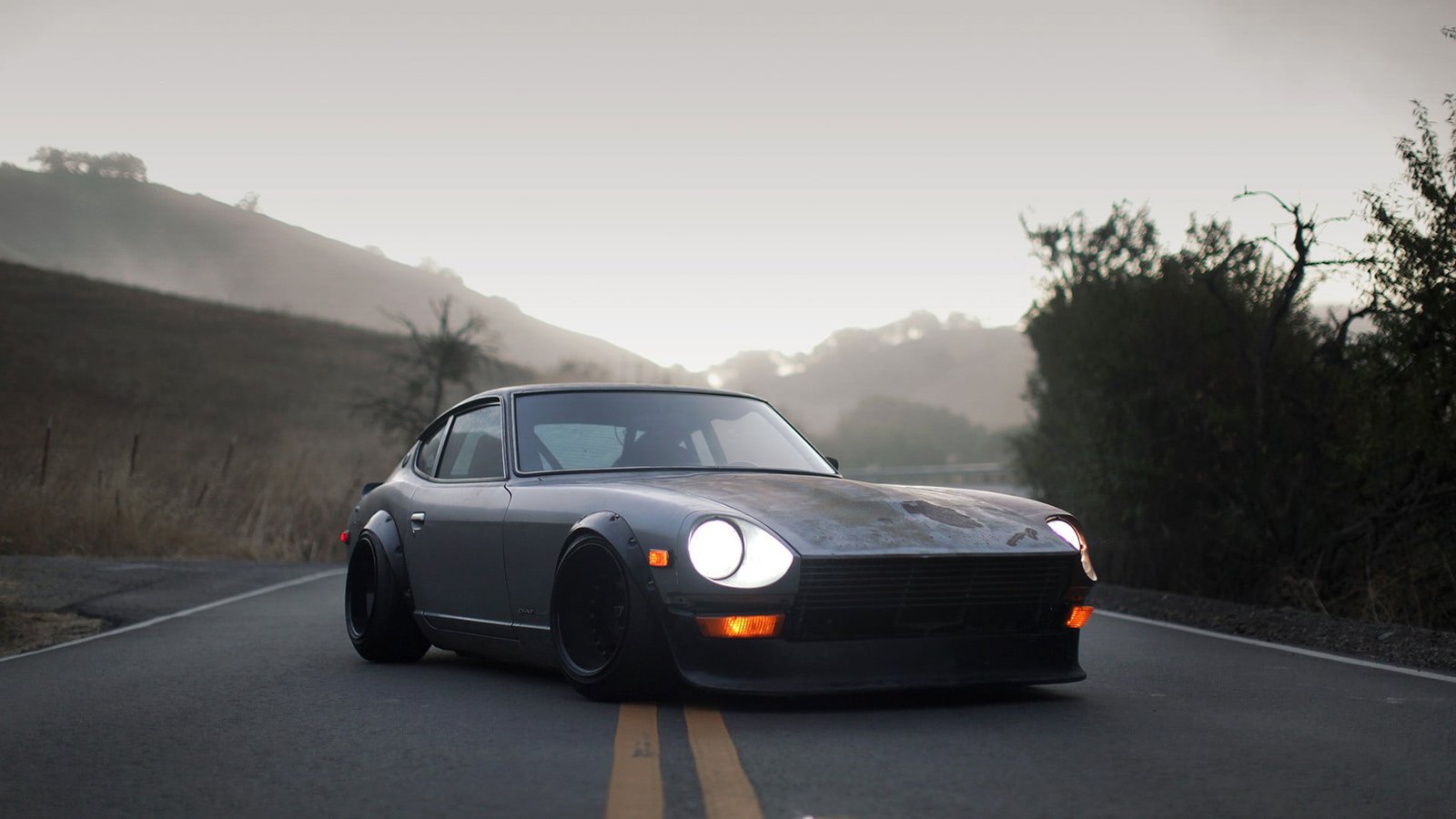 gray coupe Nissan Fairlady Z anime Datsun ZX 2k