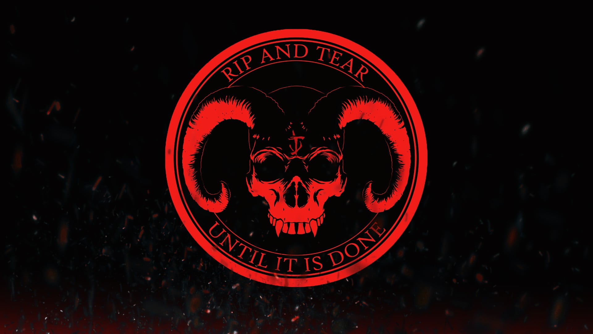 black and red Rip Tear Until It Is Done logo Doom 4 game 2k