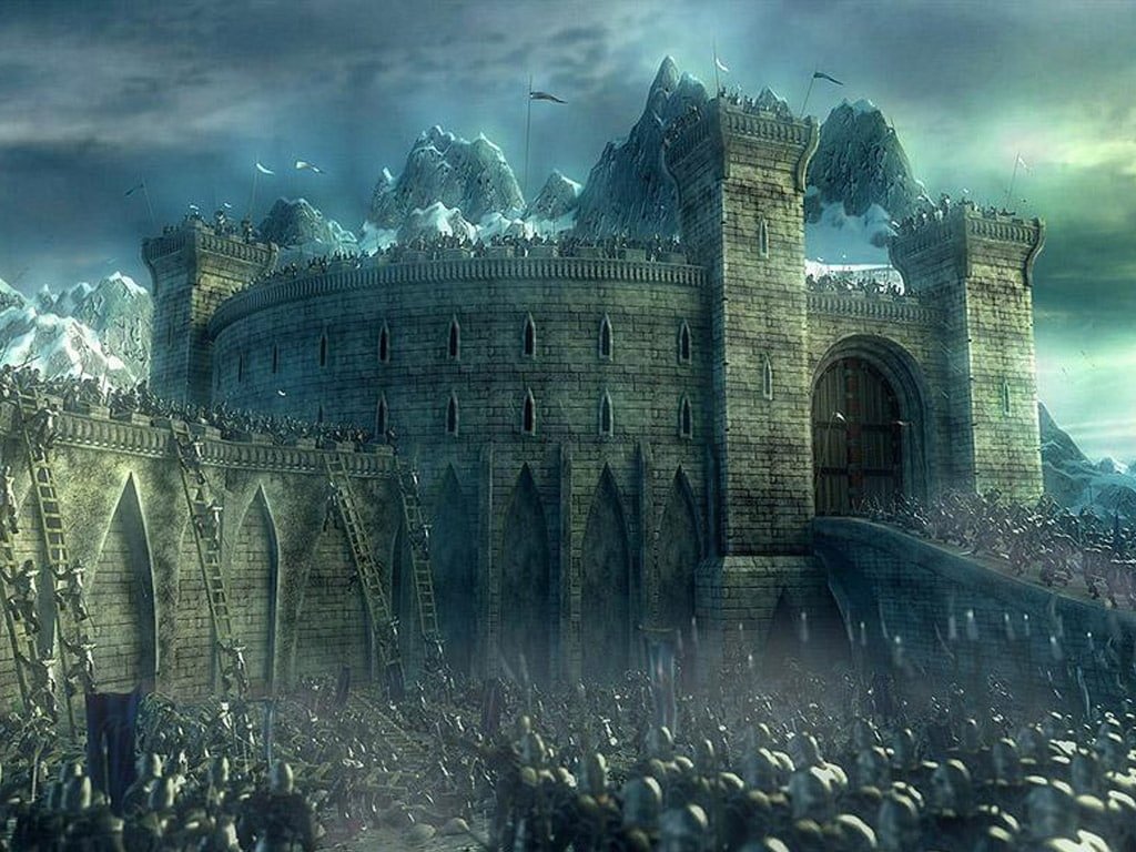 castle fortress Helms Deep Abstract Fantasy HD Art lord of the ring