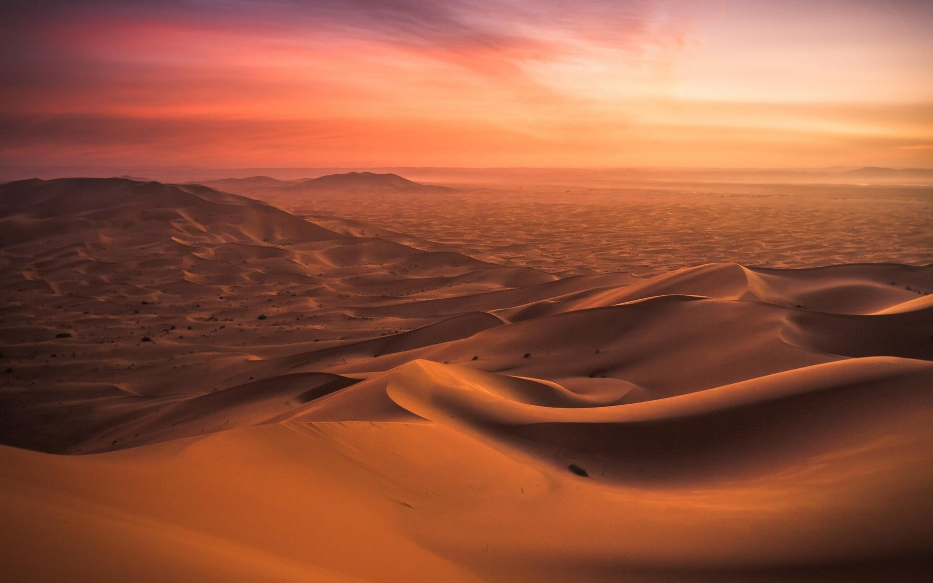 desert during golden hour landscape nature Morocco dune sunset 2k
