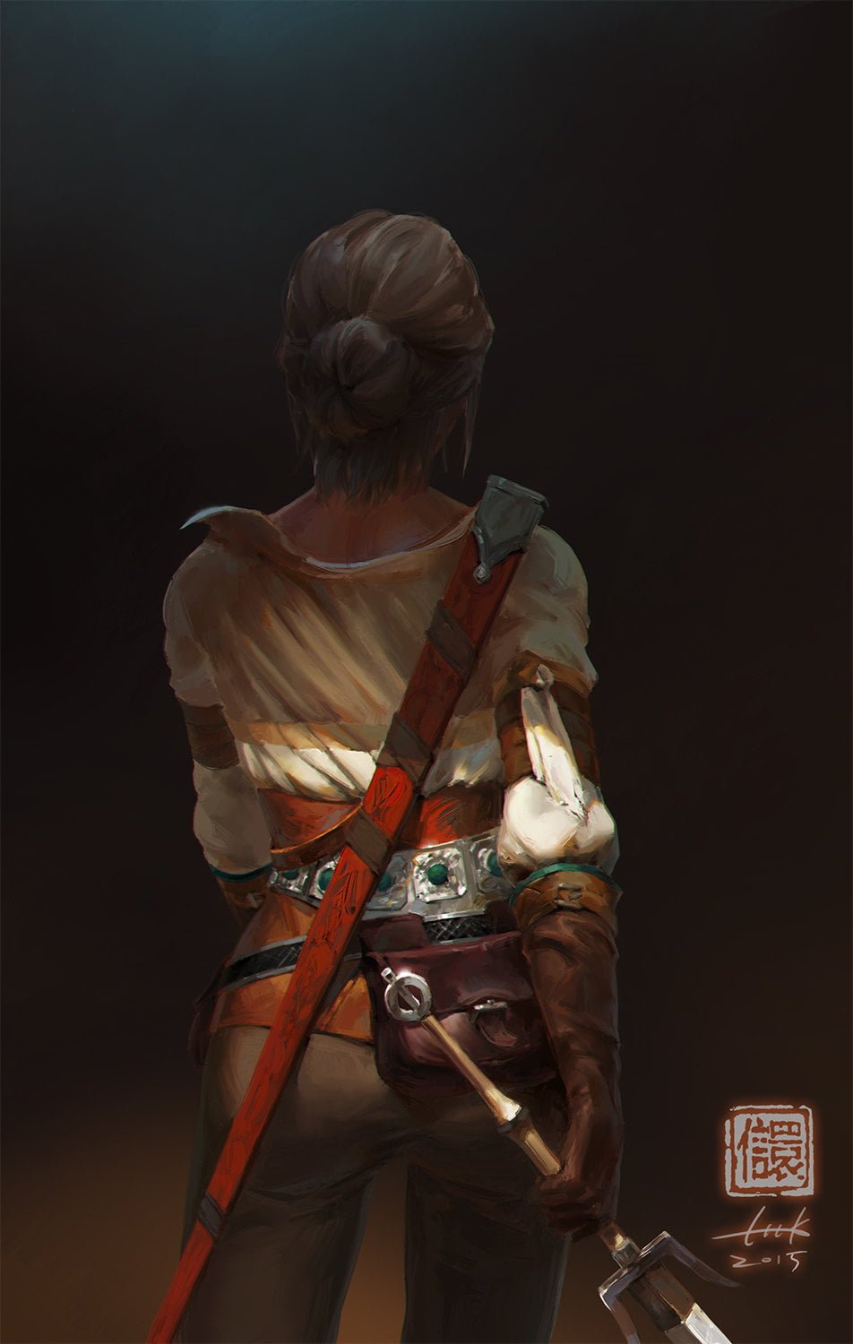 Kan Liu hairbun back video game girls characters