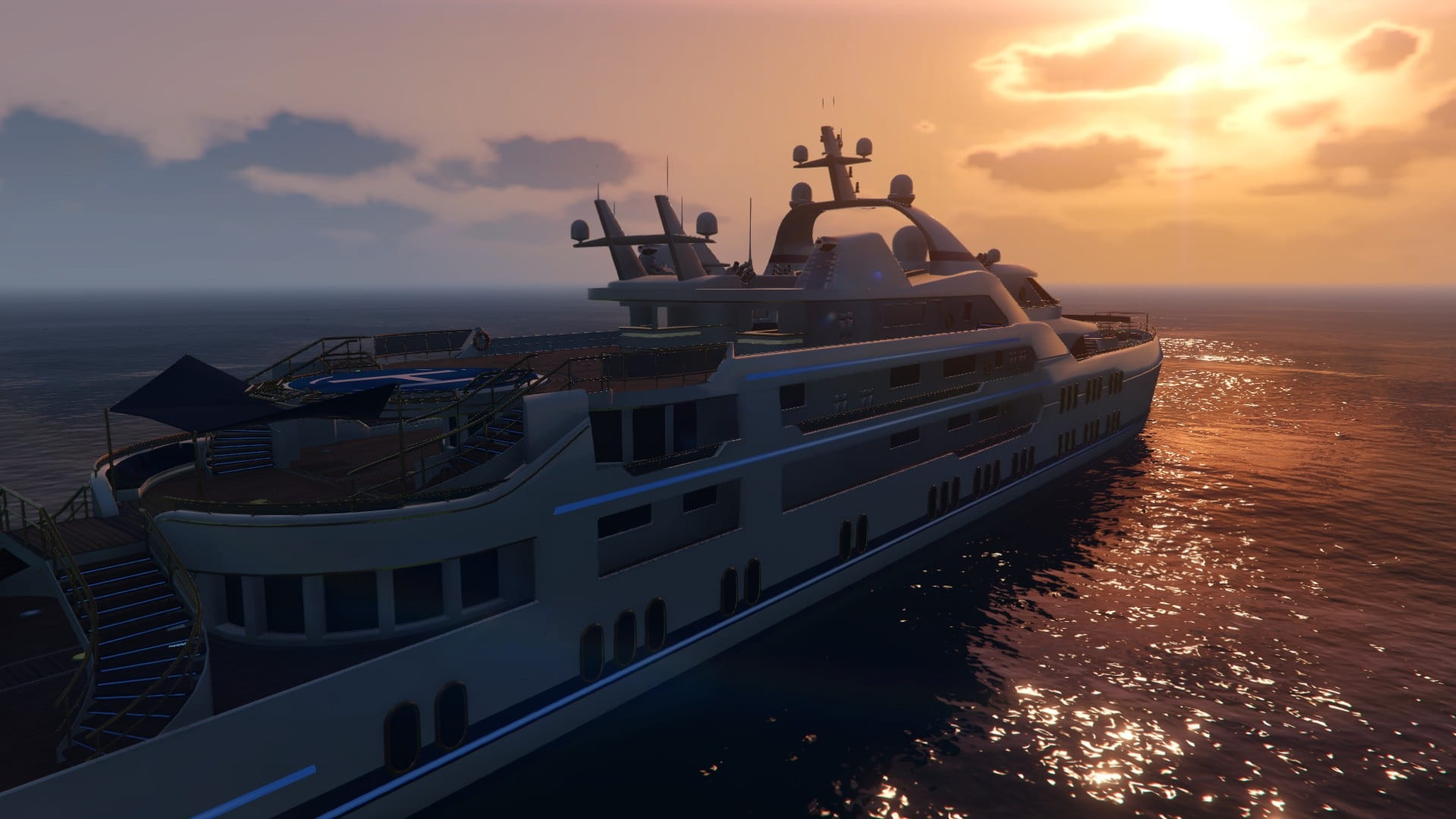 Gta V Yacht Sunset Video Game sea beach nautical vessel 2k