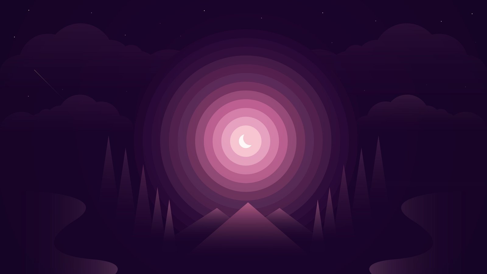 night abstract art rings artwork minimal minimalist forest 2k 4k