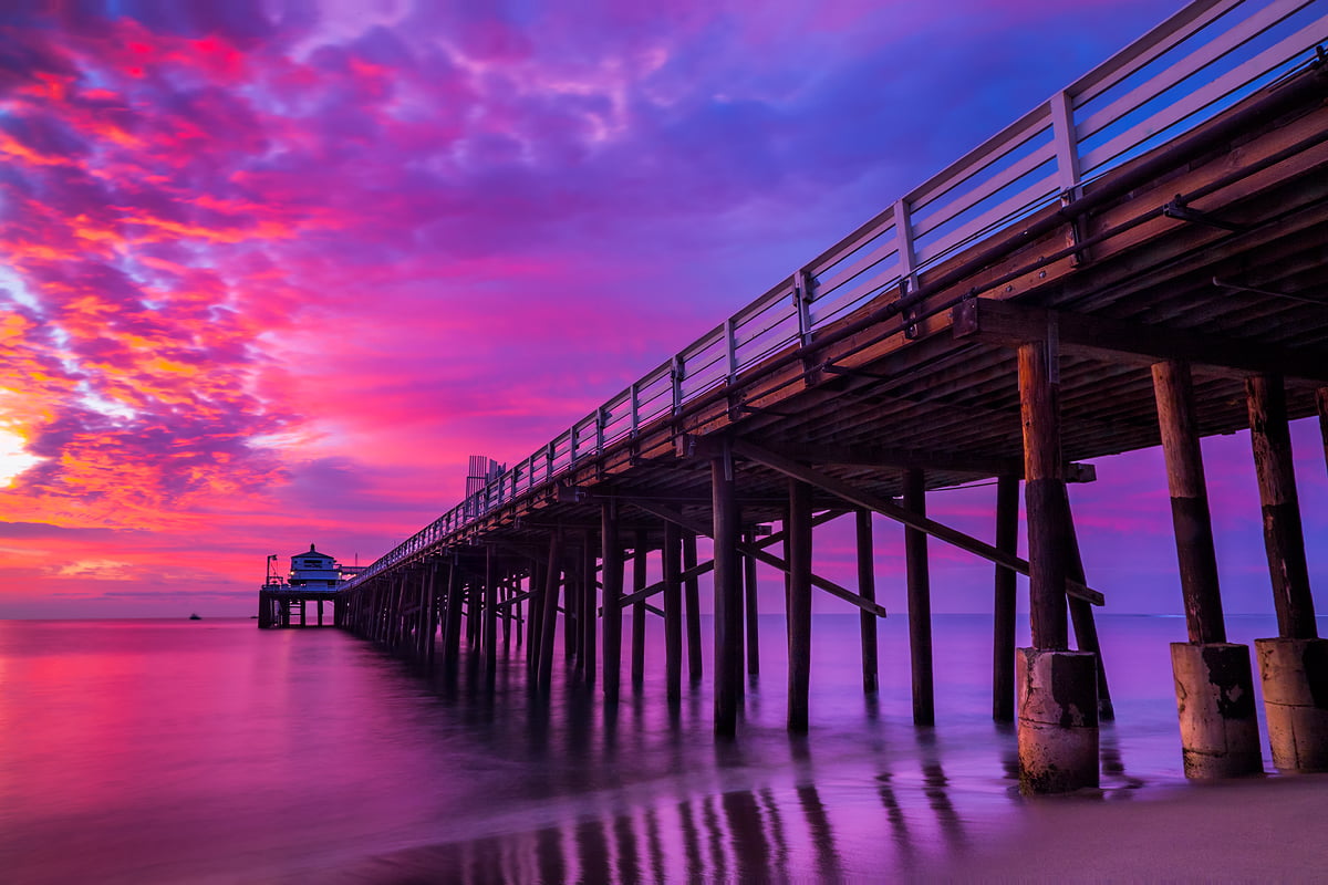 sea dock under cloudy sky Purple Haze Malibu Ca california