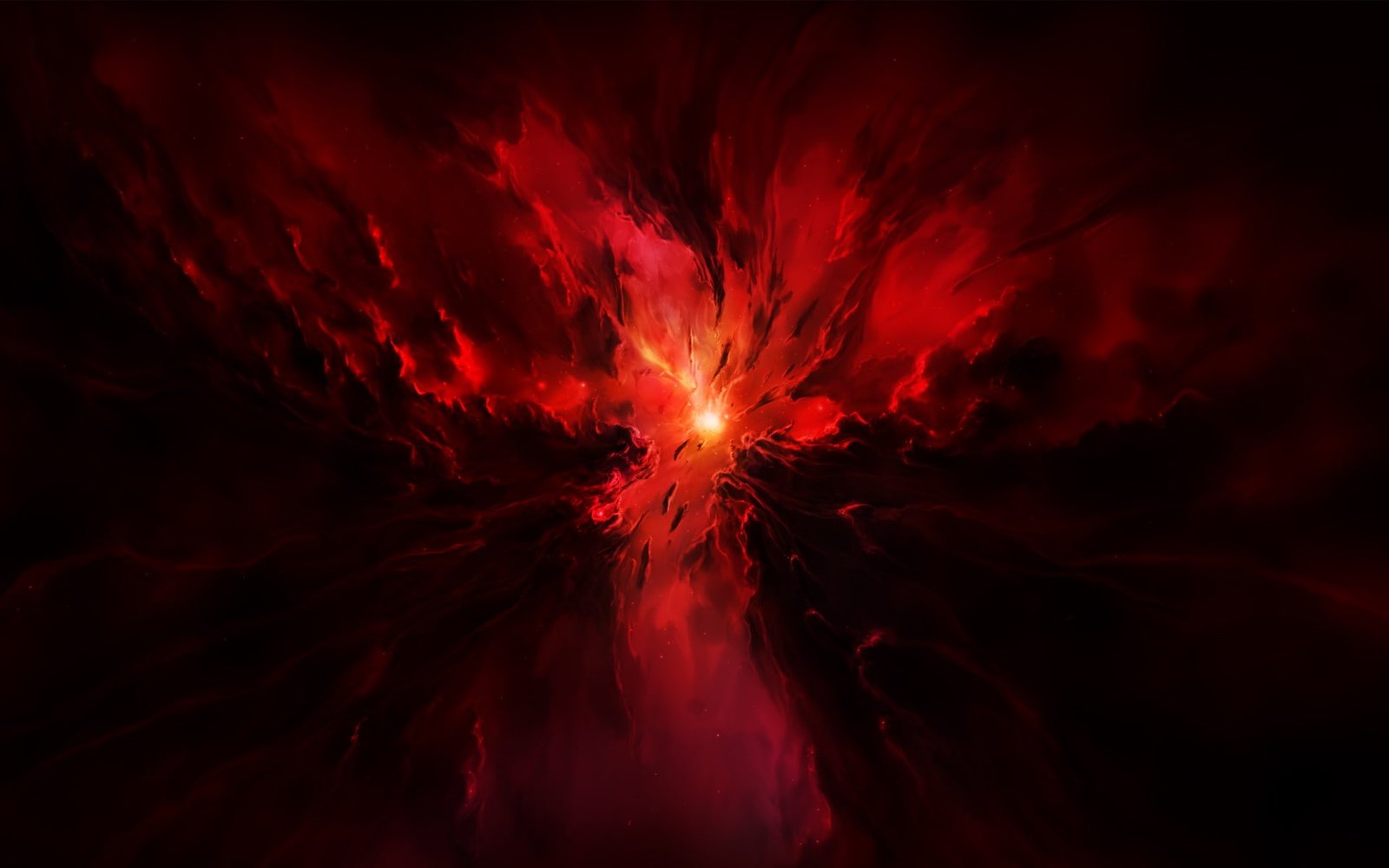 space artwork science fiction universe red abstract clouds 2k