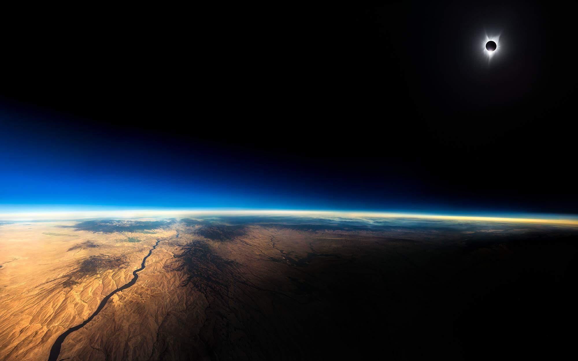 space Earth atmosphere eclipse nature river desert Jon Carmichael 2k