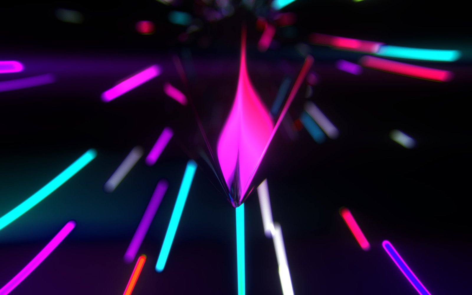 abstract digital art neon glow blurred Abstract 2k