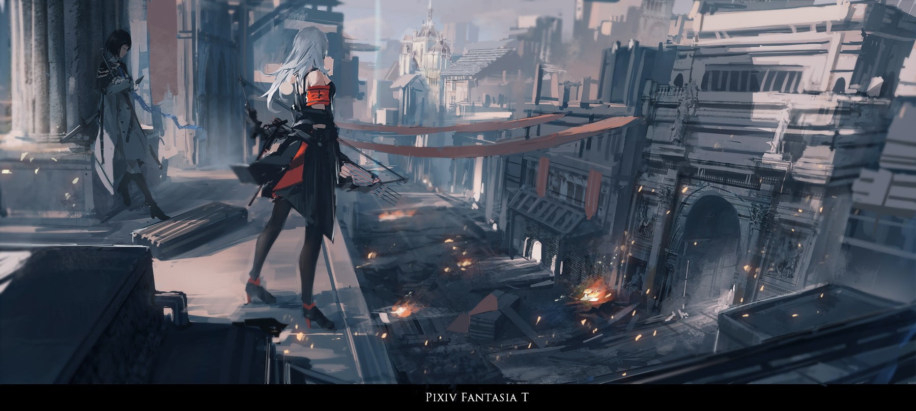 anime digital wallpaper Archer Natus original characters long hair 2k