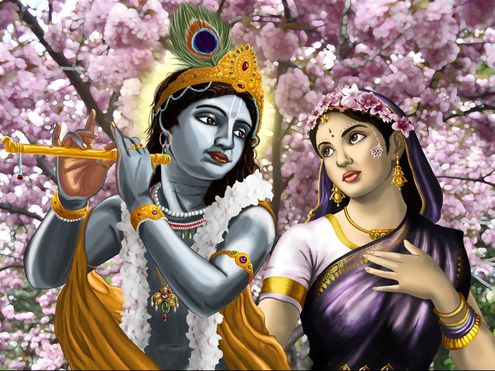 Anime Radha And Krishna Lord and illustration