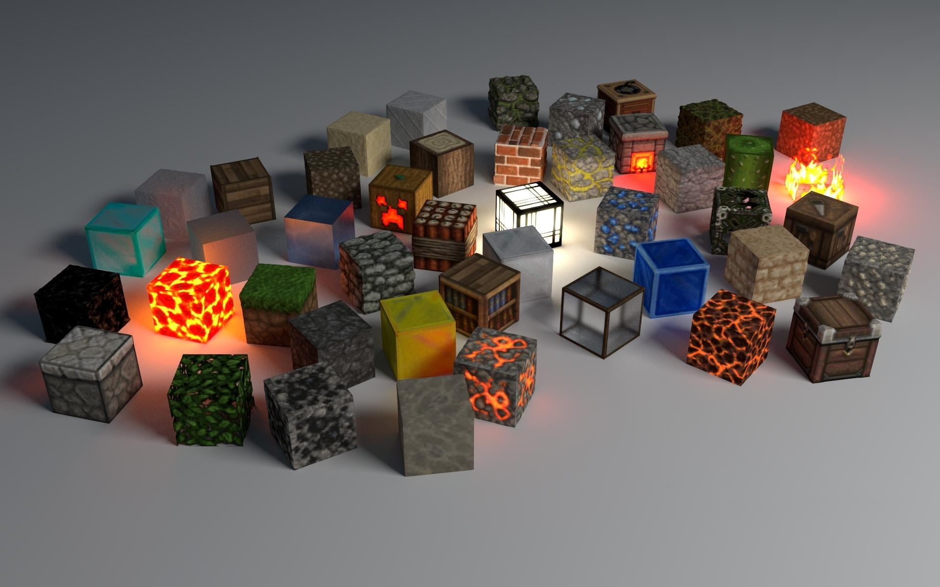 assorted color cube ornaments Minecraft video games Shape 2k