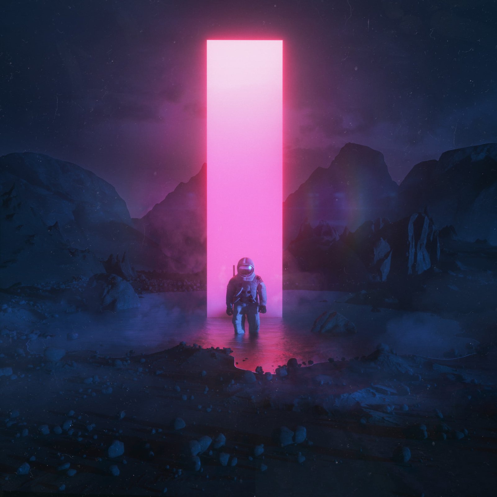 astronaut illustration standing man in white suit 2k