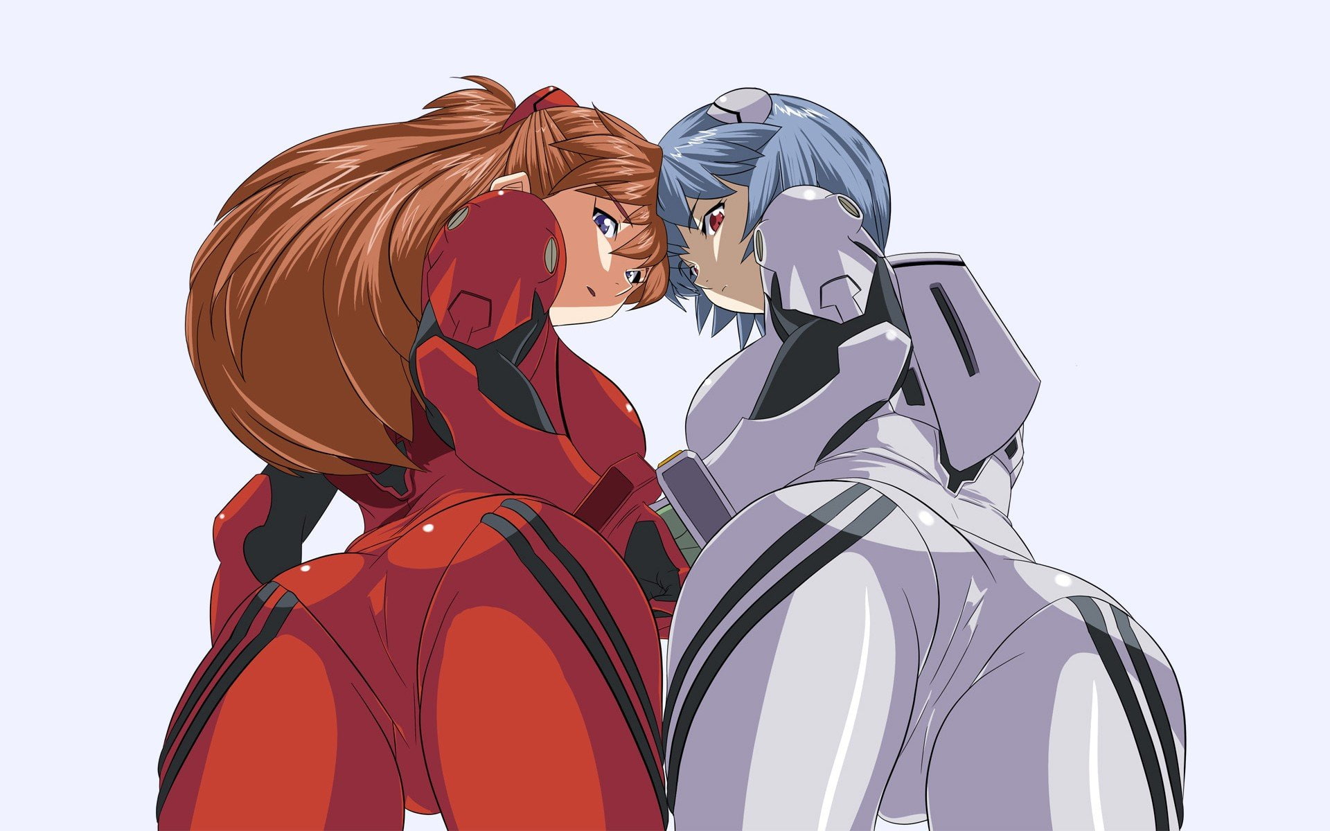 Asuka Langley Soryu Ayanami Rei Neon Genesis Evangelion studio shot 2k