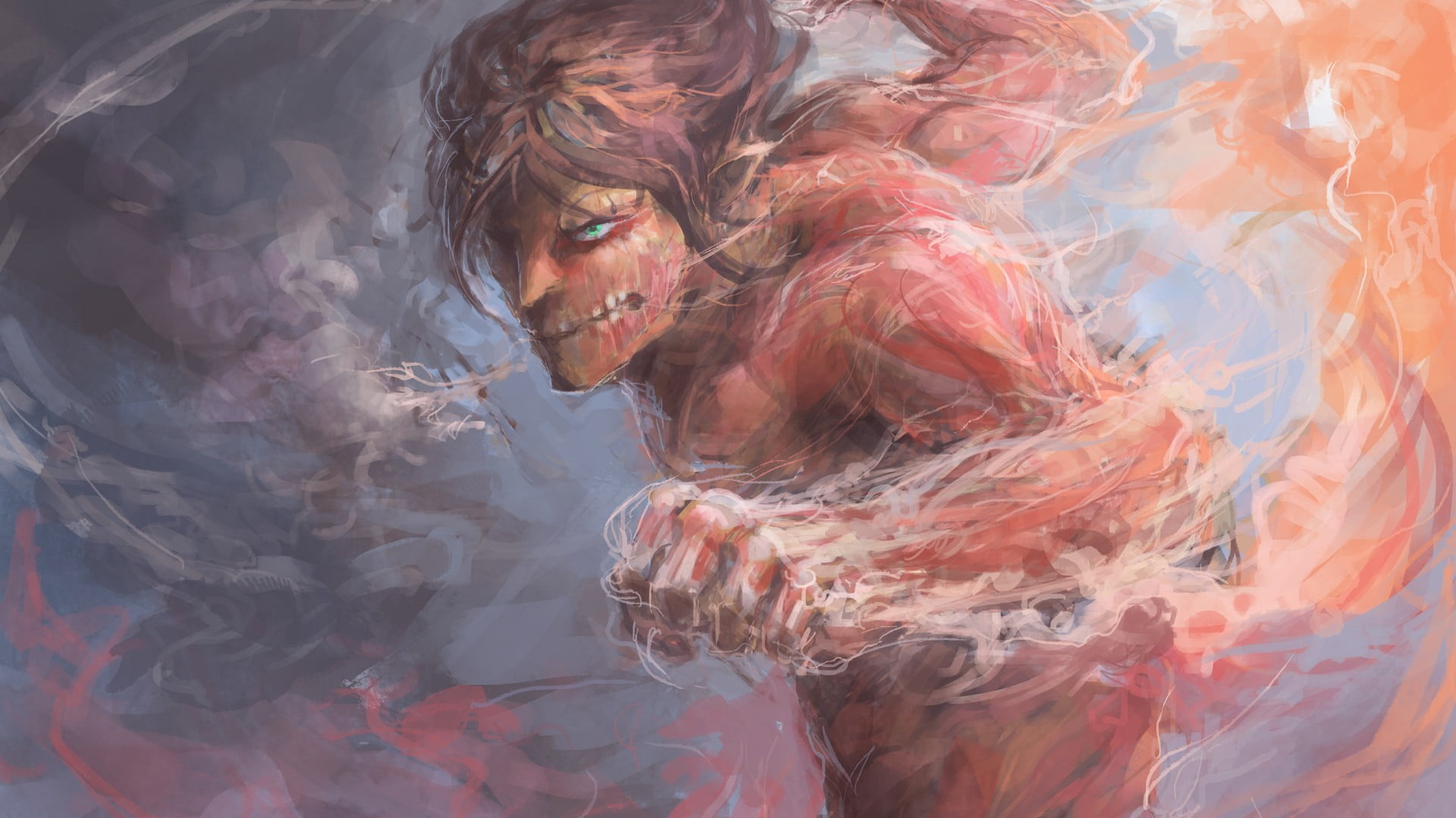Attack on Titan Eren titan form wallpaper Shingeki no Kyojin 2k