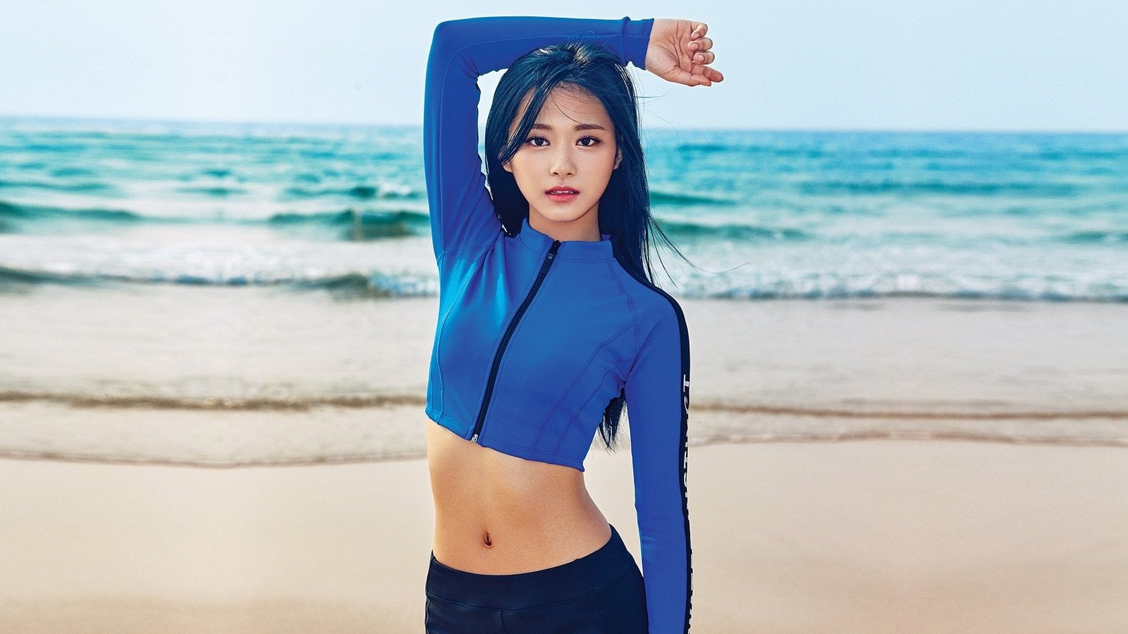Band Music Twice Asian Beach Blue Hair Brown Eyes K Pop 2k