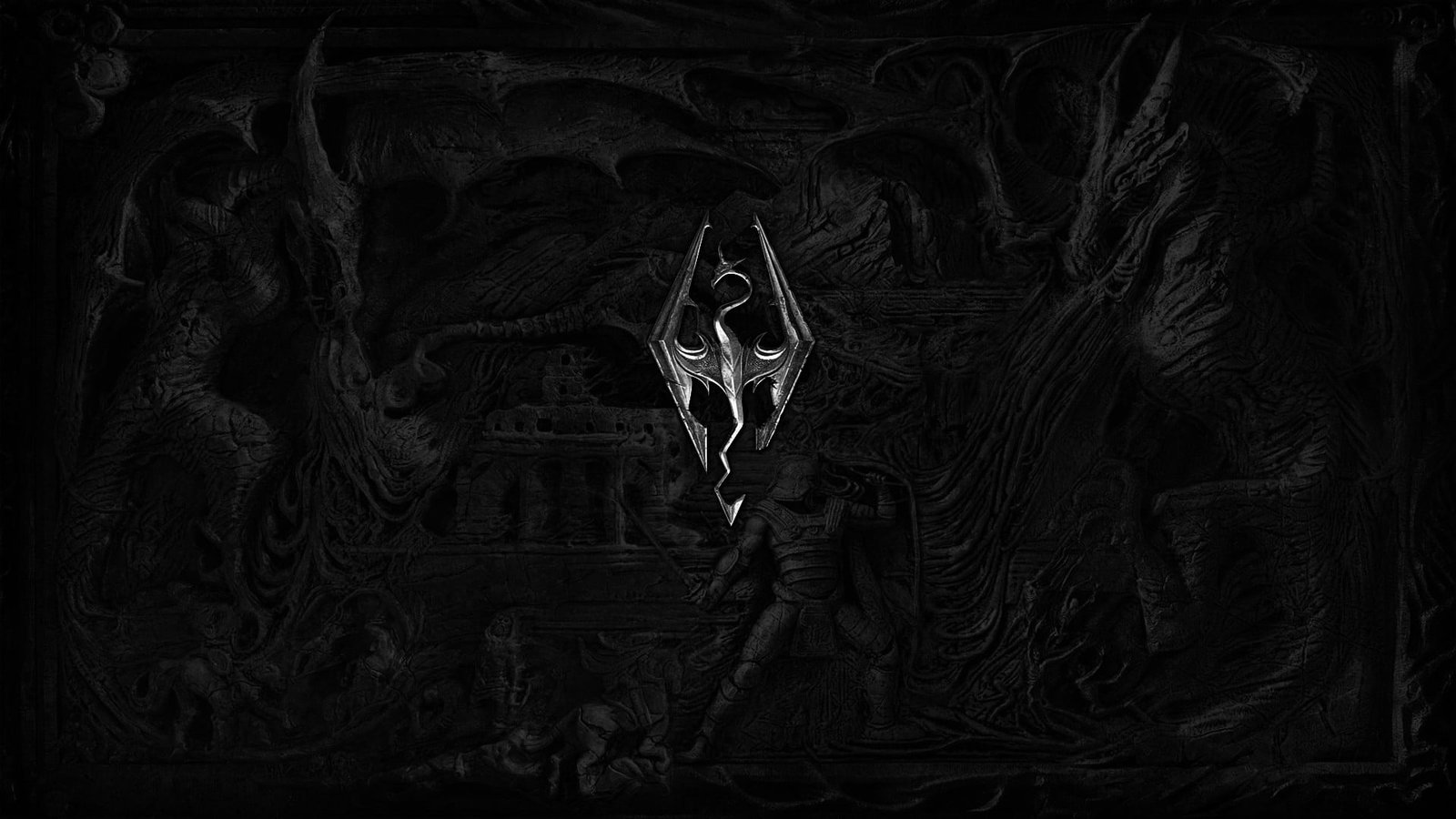 black and gray dragon logo The Elder Scrolls V Skyrim Color 2k