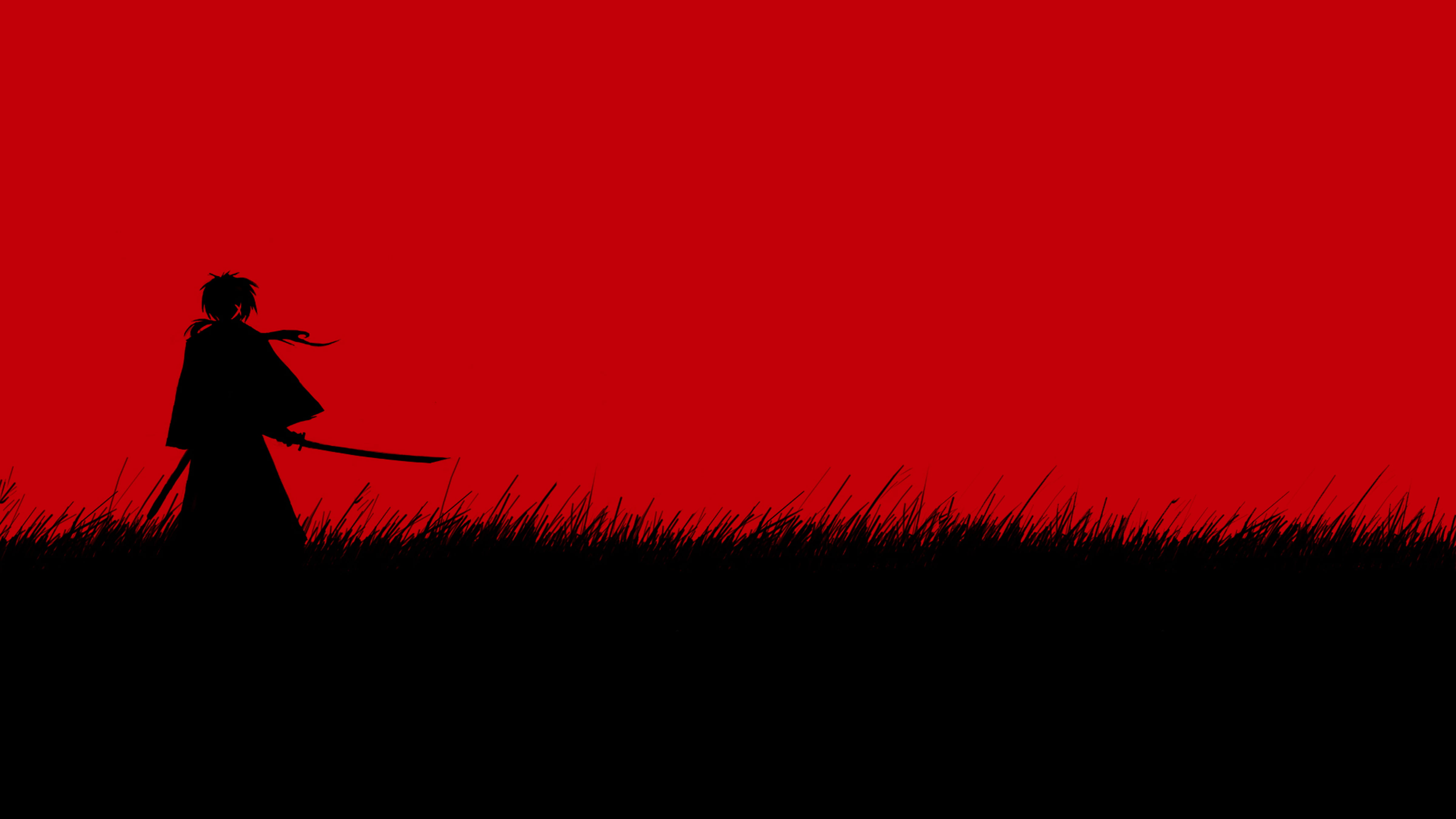 black and white area rug Rurouni Kennshin anime manga Himura Kenshin 2k 4k 5k