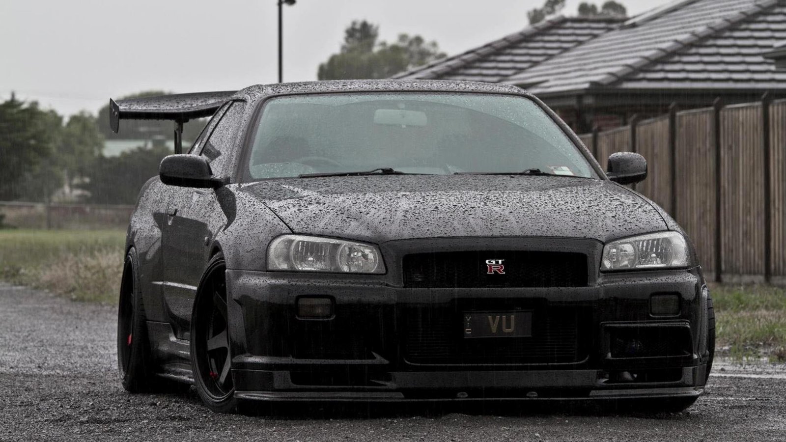 black Nissan Skyline R 34 GTR GT JDM car 2k