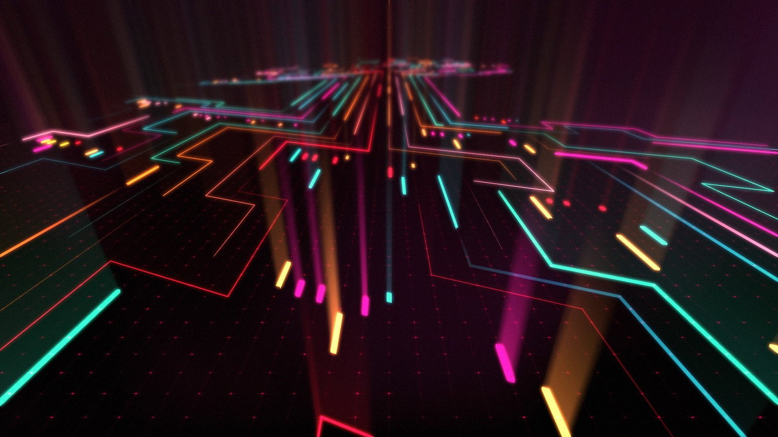 blue and multicolored LED wallpaper untitled abstract neon 2k