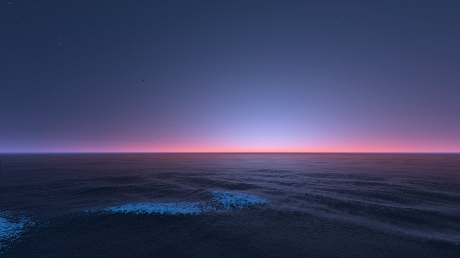 body of water sky stars sunset sea digital art nature blue 2k