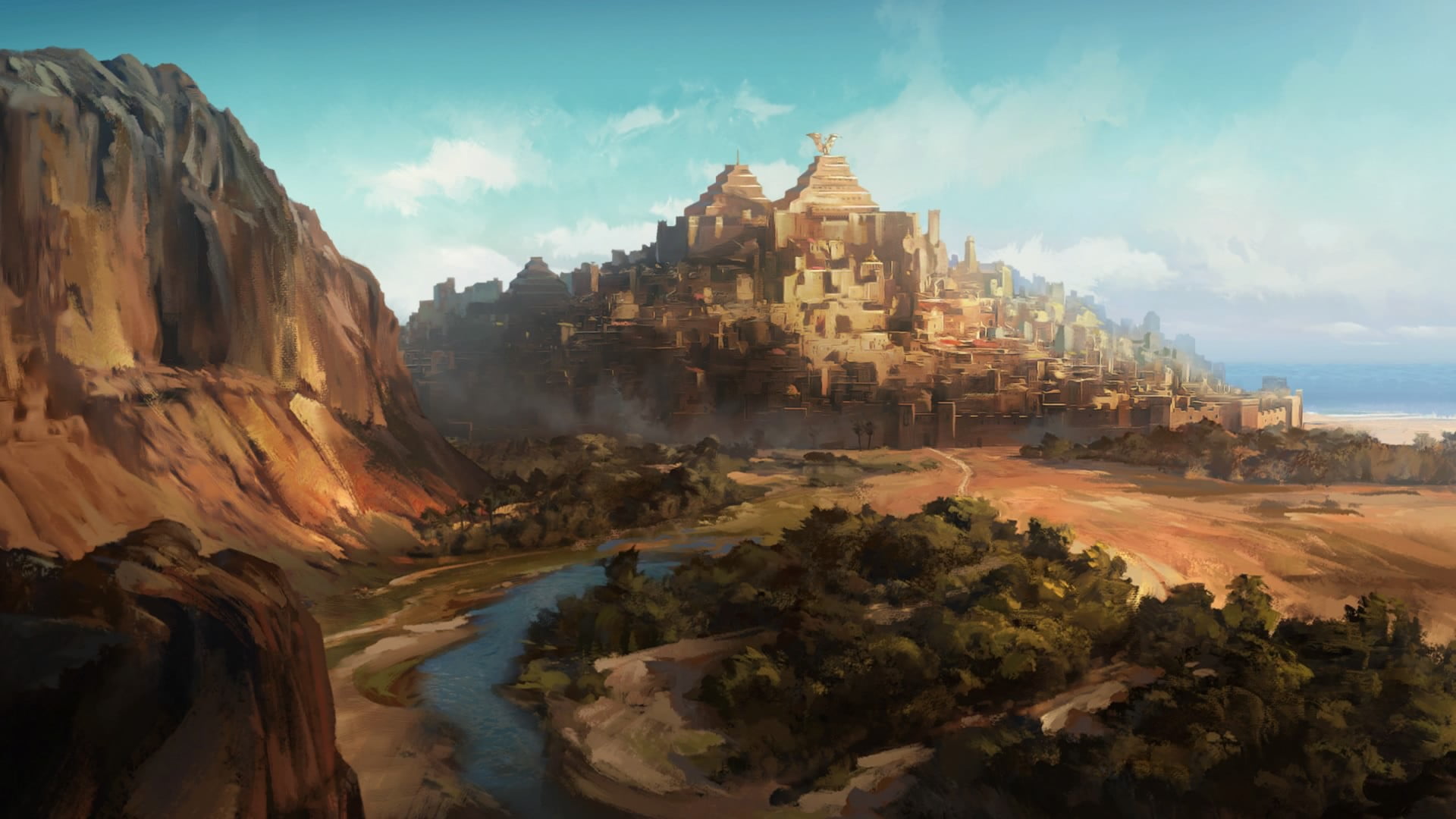 brown village wallpaper bird's eye photography of gray castle 2k