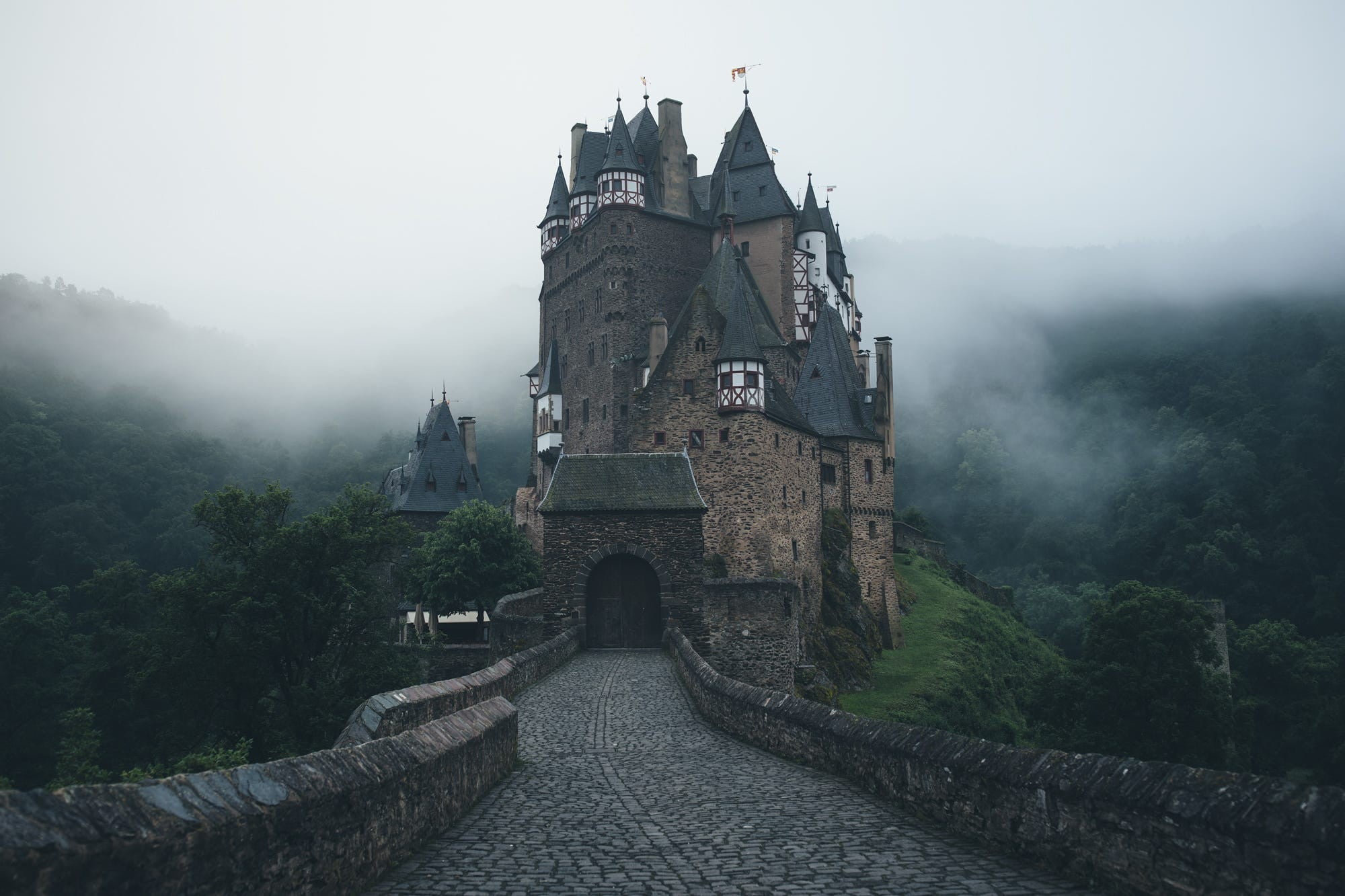 brown and black castle Eltz Castle trees Germany forest bricks 2k