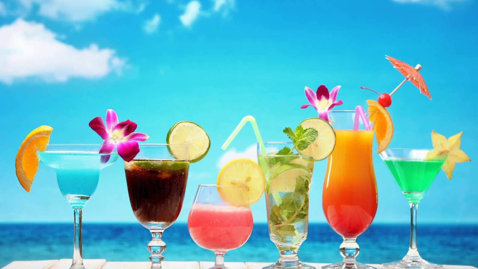 cocktails beach summer relax holiday fruits colorful 2k