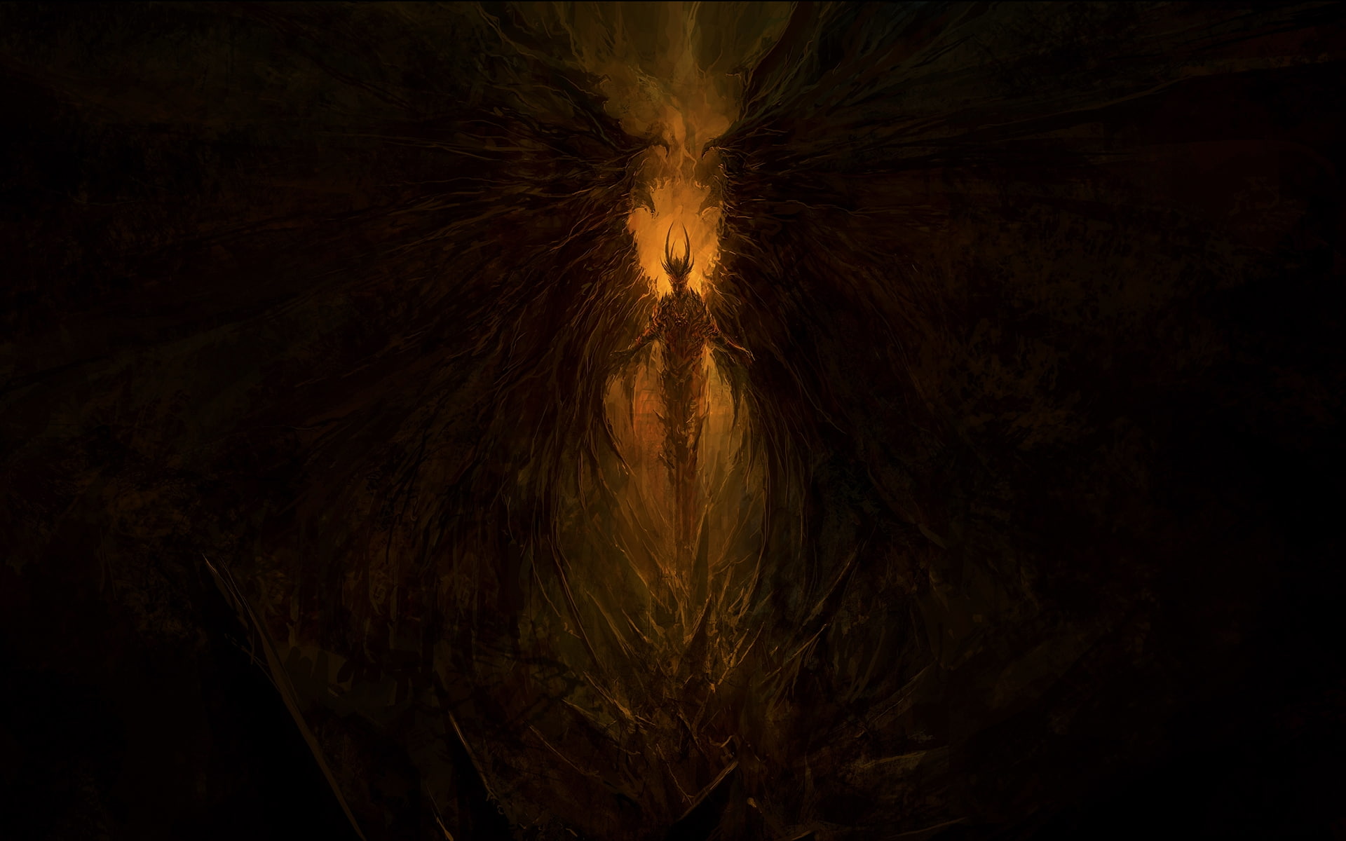 demon wings satan lucifer hell artwork Fantasy mystery 2k