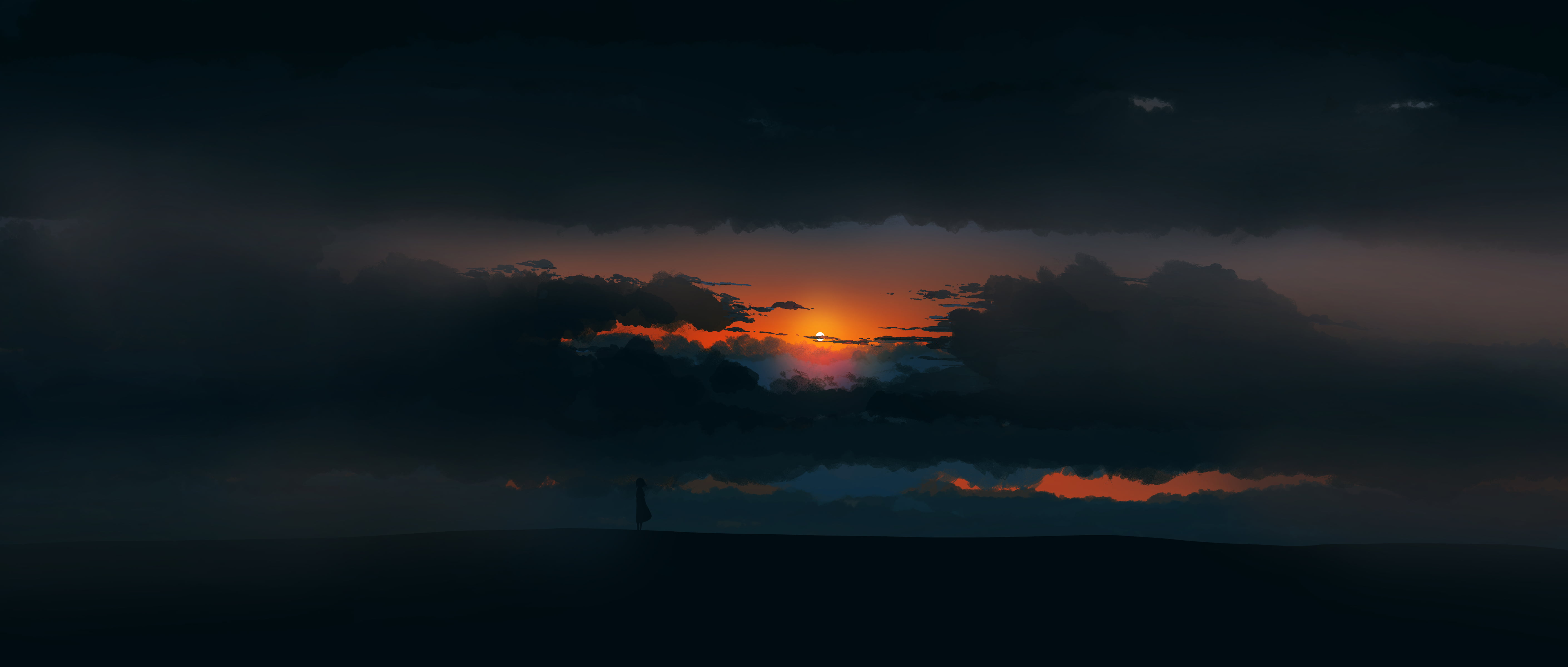 digital illustration landscape artwork sunset minimalism 59 2k 4k 5k