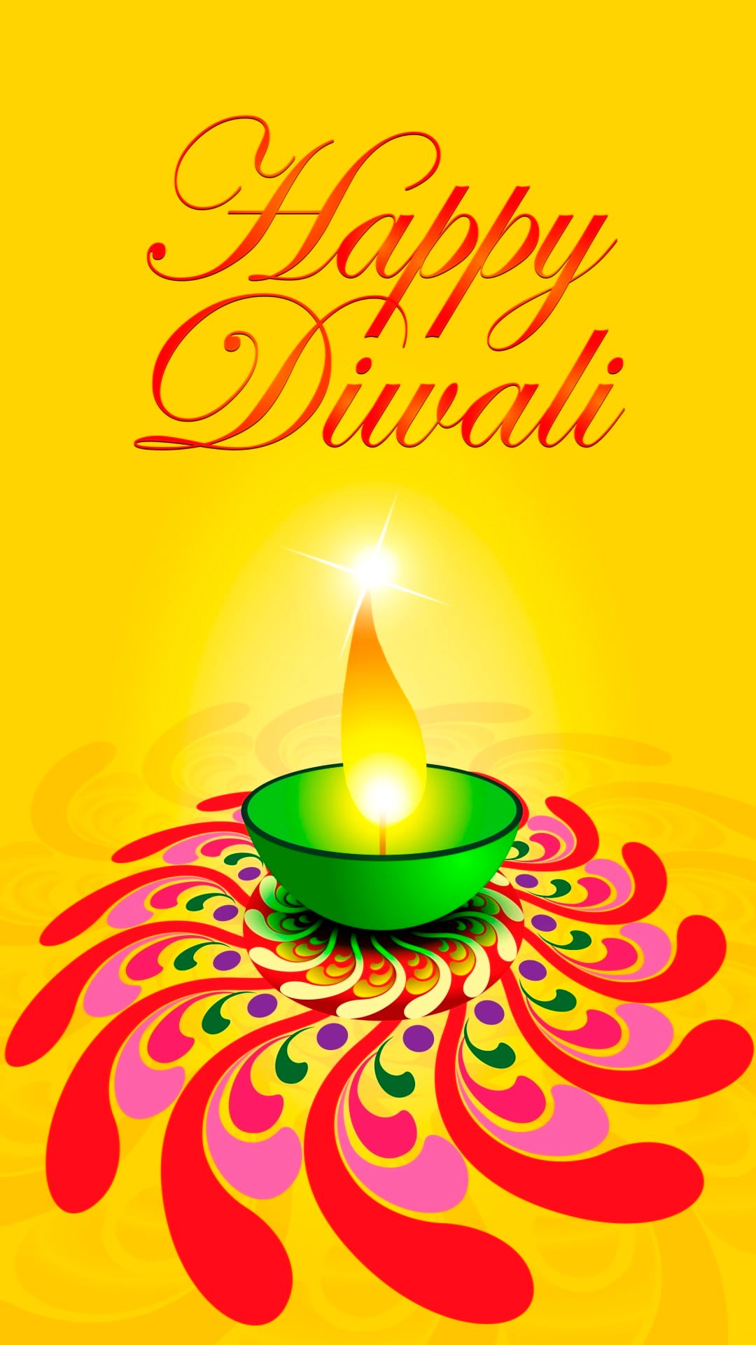 Diwali Card Vector tealight candle illustration with happy diwali text overlay